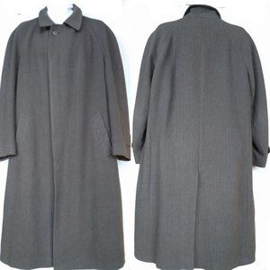 Mens 42 44 Large ARMANI Long Cashmere Wool Coat Italy Khaki Green L Vintage 90s